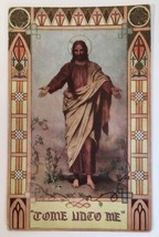 Jesus Christ &quot;Come Unto Me&quot; Antique PC Lightly Embossed Ornate c.1920s P... - £9.59 GBP