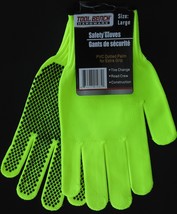 Non-Slip Neon Yellow Safety Gloves Firm Grip Dotted Work Gloves - £2.76 GBP