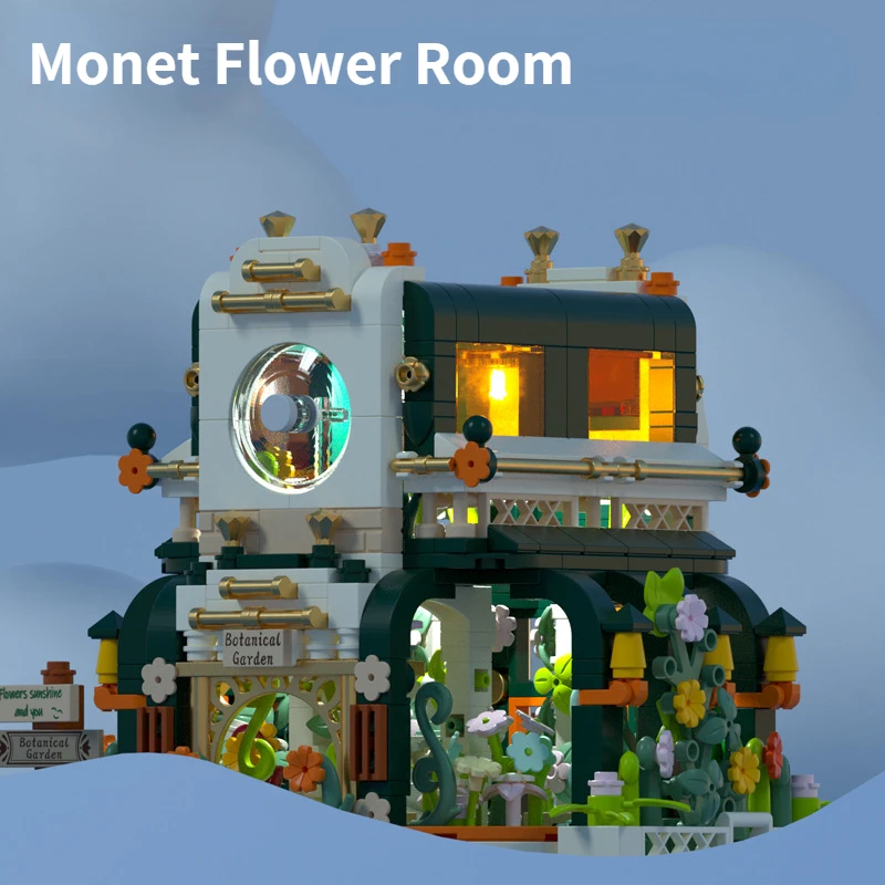 Monet&#39;s Flower House Blocks Foldable Compatible City Street View Building Blocks - £69.42 GBP+