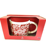 12oz. Red Snowflake Coffee Mug Stoneware 2012 In Gift box - £8.32 GBP