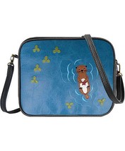 Sea Otter Blue Crossbody Bag or Toiletry Cosmetic Case Lavishy Vegan Lea... - £31.02 GBP