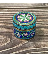 Vintage Chinese Cloisonné Decorative Miniature Trinket Pill Box - $33.95 CAD
