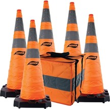 Aervoe 1187-5 Heavy Duty 36&quot; Collapsible Safety Cone with LED Light (5 Pack) - £235.76 GBP