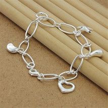 High Quality 925 Silver Color Hand Clip Hanging Multiple Pendant Bracelets For W - £9.86 GBP