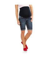 Planet Motherhood Maternity Full Panel Frayed Hem Denim Bermuda Shorts M... - £12.13 GBP