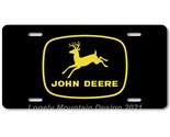 John Deere Inspired Art Yellow on Black FLAT Aluminum Novelty License Ta... - $17.99