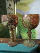 RED MOSS Neiman Marcus Agate Marble WINE WATER GOBLET PITCHER MADE POLAN... - $131.99
