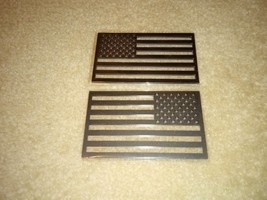 2pcs Flat Black Matte American Flag Emblems for Car Truck SUV 5 1/8&quot; X 3 1/8&quot; - £18.97 GBP