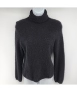 Charter Club 100% Cashmere Sweater  Large Turtleneck Black 2-Ply Long Sl... - £25.65 GBP