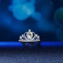 1.10 Ct Pear Cut Created Diamonds Tiara Crown Wedding Ring 14k White Gol... - $57.35