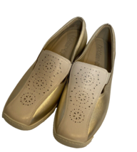 Hotter Women&#39;s Slip On Calypso Loafers Metallic Gold Size 10 NWOB - £37.12 GBP