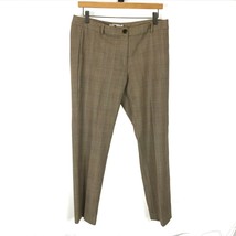 Womens Size 10 LL Bean Beige Signature Plaid Stretch Wool Trouser Pants - $29.39