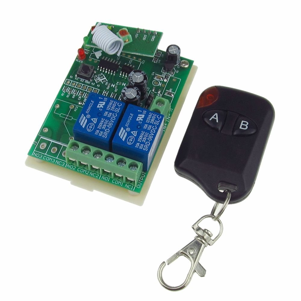 JIUWU RF DC 6V 2 Channel Relays A&B Button Smart Wireless Remote Control Swit...