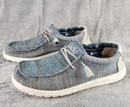 Hey Dude Wally Sox Shoes Mens Size 11 Ice Grey Distressed Casual Dad Slip On - £32.61 GBP