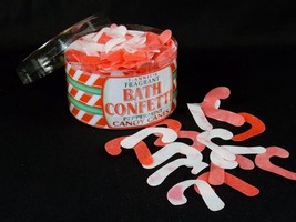 Holiday Bath Confetti ~ Candy Cane Shapes, Peppermint Scented, 41 Grams Canister - $4.85