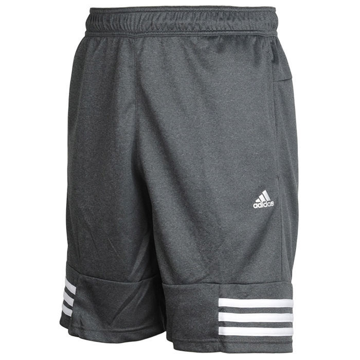 Adidas 2016 3 Stripe Knit Shorts GYM Training Pant Gray AJ5771 - $43.69