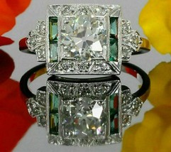 2.50 Ct Round Cut Diamond Art Deco Engagement Ring 14k White Gold Over Size J-T - $88.73