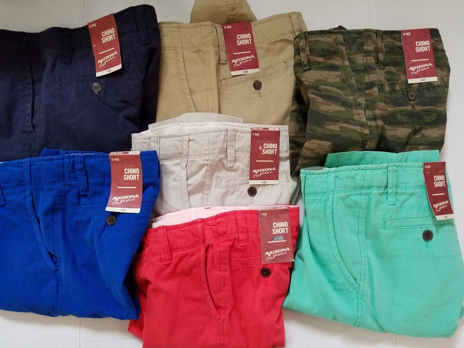 Primary image for Arizona  Boys Solid  Chino Shorts Various Sizes from  Reg 6-20  Husky NWT 