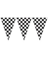 Black &amp; White Checked Outdoor 20 Foot Banner Car Racing Birthday Party D... - £11.15 GBP