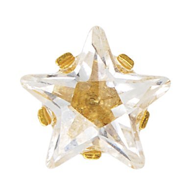 Sensitive Gold Plated Tiffany 5 mm Cubic Zirconia Star Cut Cartilage Earring Stu - $9.99