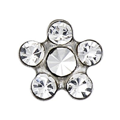 Sensitive Stainless Daisy April Crystal Cartilage Earring Stud Hypoallergenic Su - £7.96 GBP