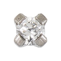 Sensitive Stainless 2 mm Cubic Zirconia Cartilage Earring Stud Hypoallergenic Su - £7.96 GBP