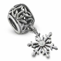 Outlander Inspired Silver Snowflake Bead Charm - £28.47 GBP