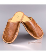 Men&#39;s  leather  slippers PS48\High-quality Handmade Home Shoes\Made in EU - £22.80 GBP