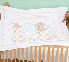 Jack Dempsey Needle Art Snuggly Teddy Crib Quilt Top - $19.95