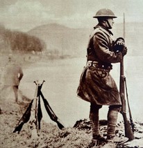 American Sentry Soldier On Guard Near Rhine 1920s WW1 War Military GrnBin2 - £31.96 GBP