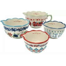 Pioneer Woman Classic Charm 4pc Measuring Cups Floral Kitchen Stoneware ... - $37.84 CAD