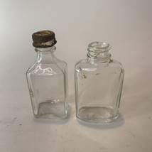 Vintage Clear Glass Bottle Lot Of 2 Owens Illinois  1938 Plant 4 Clarksburg WV - £6.38 GBP