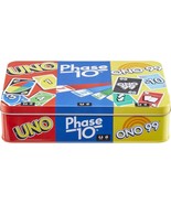 Set of 3 Games with UNO Phase 10 ONO 99 Travel Games for Kids Family Nig... - $44.33