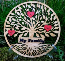 Handmade Wooden Tree Of Life Family Pagan Wicca Viking Personalisation H... - $36.81