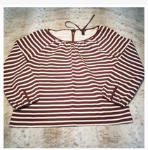 J. Crew Red White Women&#39;s Size Small S Tie-Back Striped Blouse - £14.26 GBP