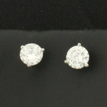 GIA Certified 1ct TW Diamond Stud Earrings in Platinum Martini Settings - £1,258.98 GBP