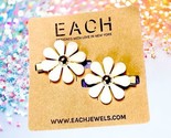 EACH Jewels Flower Daisy Hair Clip Barrette 2 Pack Pearl White &amp; Gold Br... - £15.81 GBP