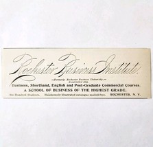 Rochester Business Institute 1897 Advertisement Victorian University ADB... - $372.61 MXN