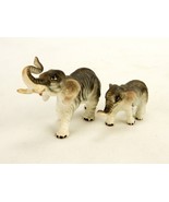 2 Porcelain Elephant Figurines, Mother and Calf, Japanese Bone China, #E... - £15.31 GBP