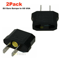 2Pack Us/Usa To European Euro Eu Travel Charger Adapter Plug Outlet Converter - £12.64 GBP