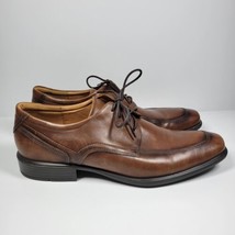 Ecco Men&#39;s Oxford Dress Shoes Eur 47 US 13 Walnut Leather Shock Point - £32.90 GBP