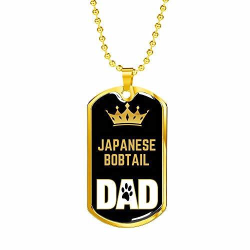 Primary image for Cat Dad Gift Japanese Bobtail Cat Dad Necklace Stainless Steel or 18k Gold Dog T