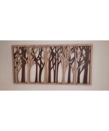 Wood Wall Art Abundant Trees In Any Season Home Decor Brown &amp; Beige Fram... - $4,859.19 MXN