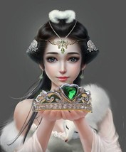 Haunted Emerald Princess Djinn Dazzling 925 crown top level wish granting genie - £69.27 GBP