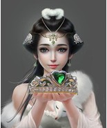 Haunted Emerald Princess Djinn Dazzling 925 crown top level wish granting genie - $86.66