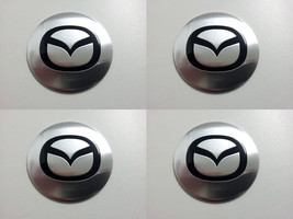 Mazda - Set of 4 Metal Stickers for Wheel Center Caps Logo Badges Rims  - £19.90 GBP+