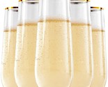 24 Pack 9 Oz Plastic Champagne Flutes | Stemless Plastic Champagne Glass... - £30.01 GBP
