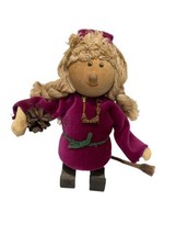 Swedish Butticki Handcrafted Doll with Braided Hair, Adorned in a Lavend... - $14.90