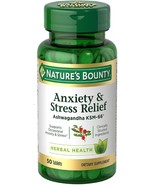 Nature&#39;s Bounty Stress Relief Ashwagandha KSM 66 Tablets, Mood Support, ... - $15.99