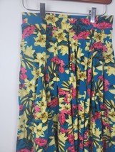 Lularoe Knee Length Skirt XS Womens Blue Yellow Floral Elastic Waist Bot... - $21.08